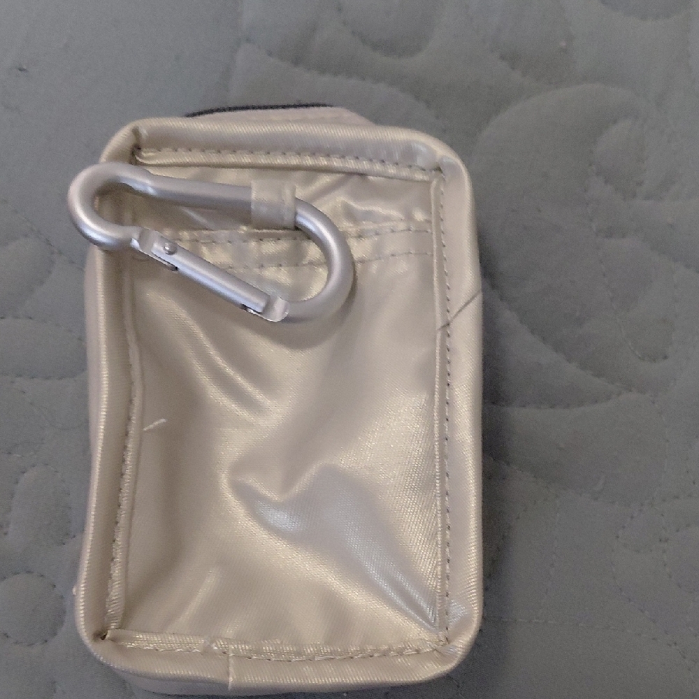 Silver Mini Keychain Pouch with Carabiner